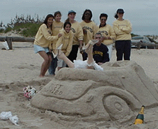 A Bride's Team & their "Honeymoon" sculpture